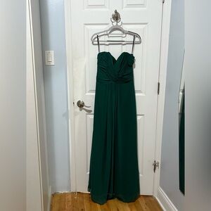 Dessy Collection Green Off The Shoulder Dress